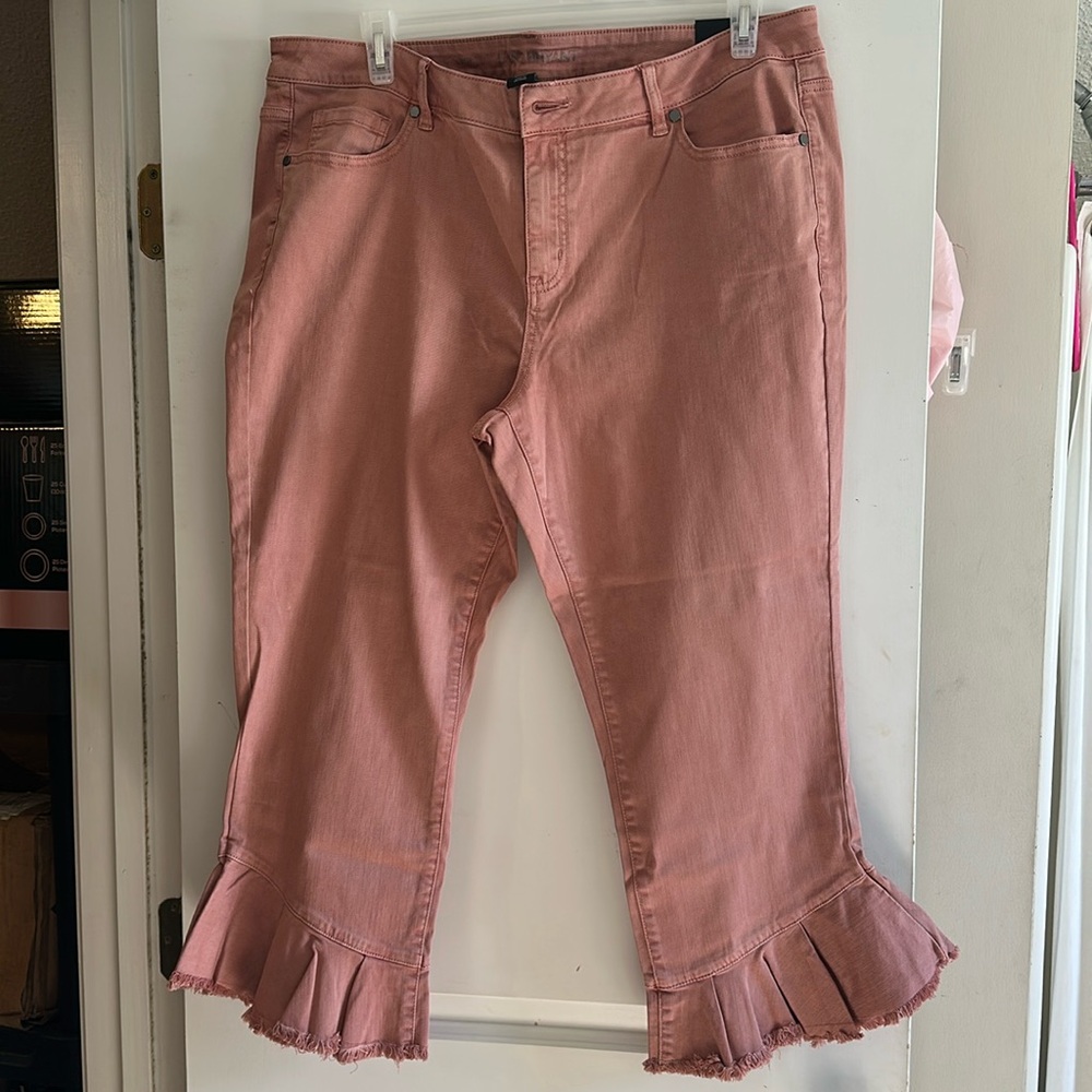 Lane Bryant Cropped, Flare Jeans